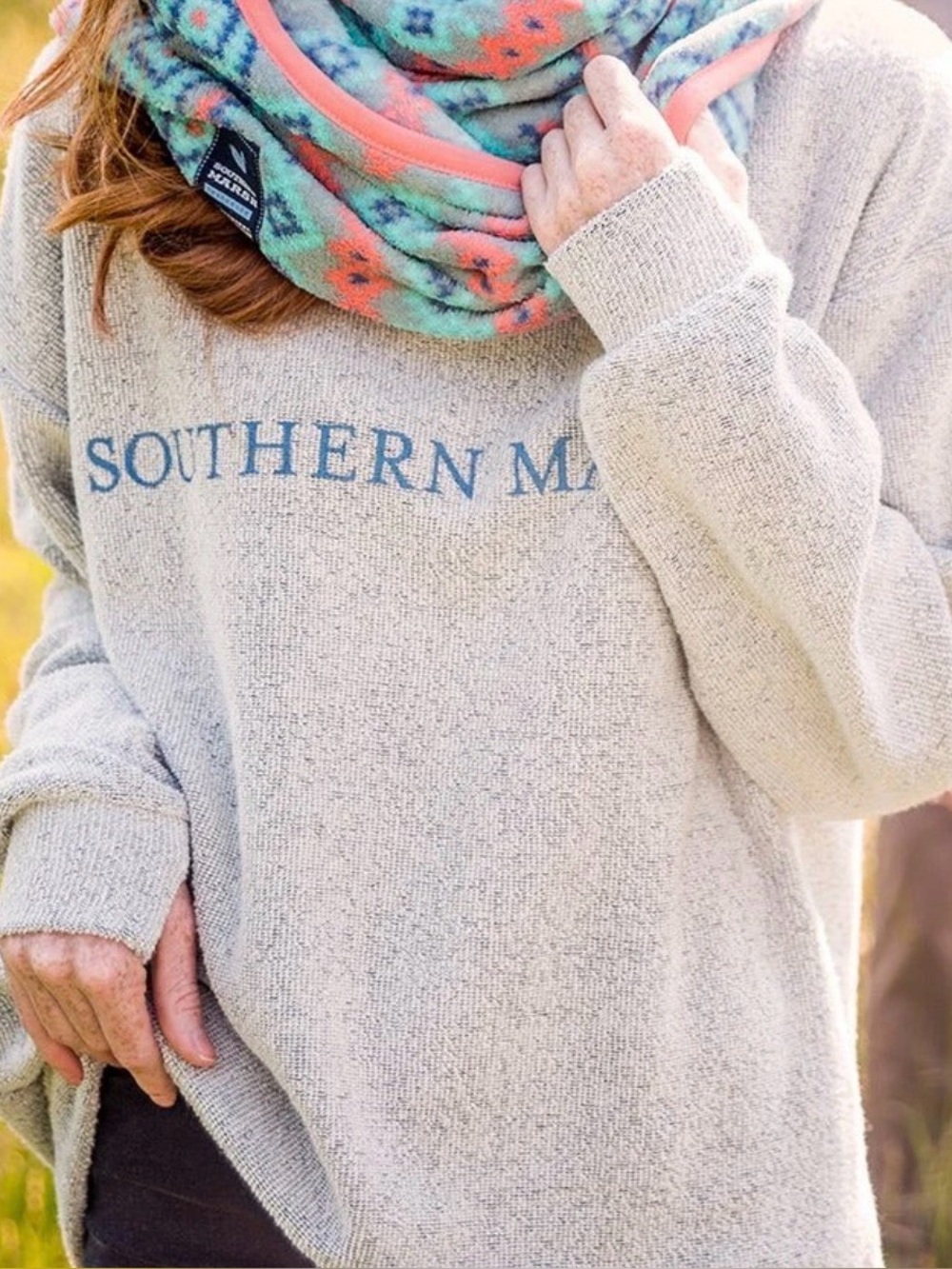 Southern Marsh Sunday Morning Sweater Pullover Cream Oversized Cozy Size M